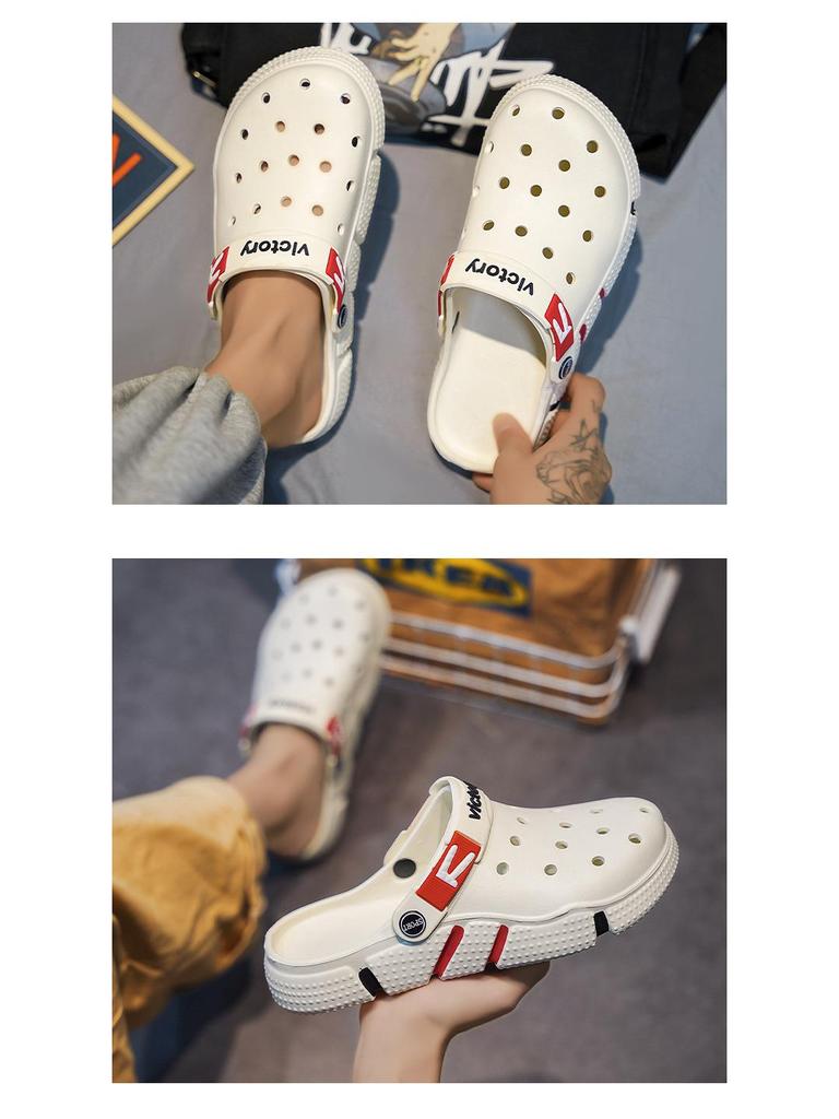 Men's Oversized Hollow Garden Shoes - Soft Sole Casual Sandals & Slippers for Outdoor Beach Fashion