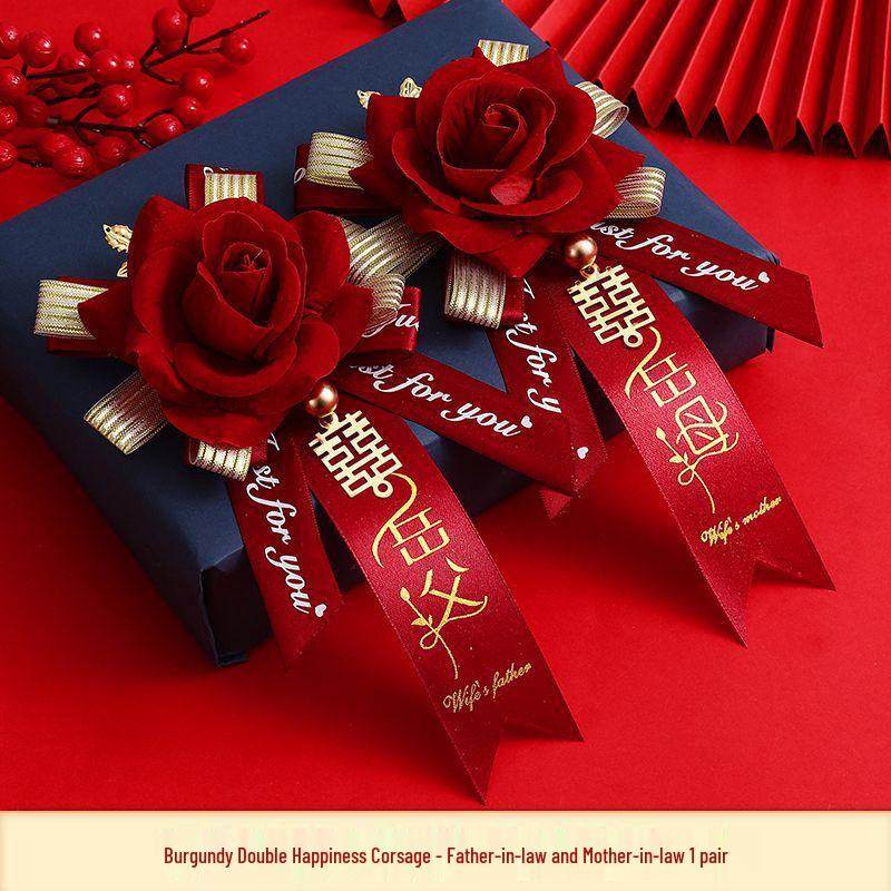 Creative Wedding Corsage Set for Bride, Groom, Groomsmen, and Bridesmaids