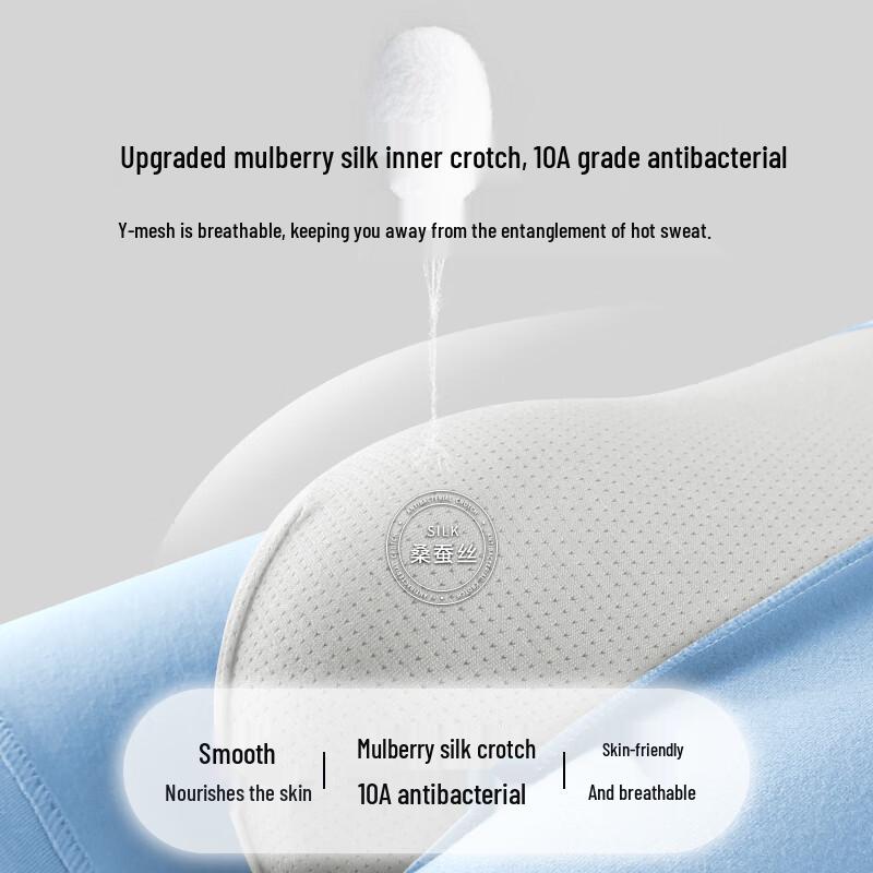 Nanjiren Men's 10A Antibacterial Pure Cotton Boxer Briefs (3-Pack)