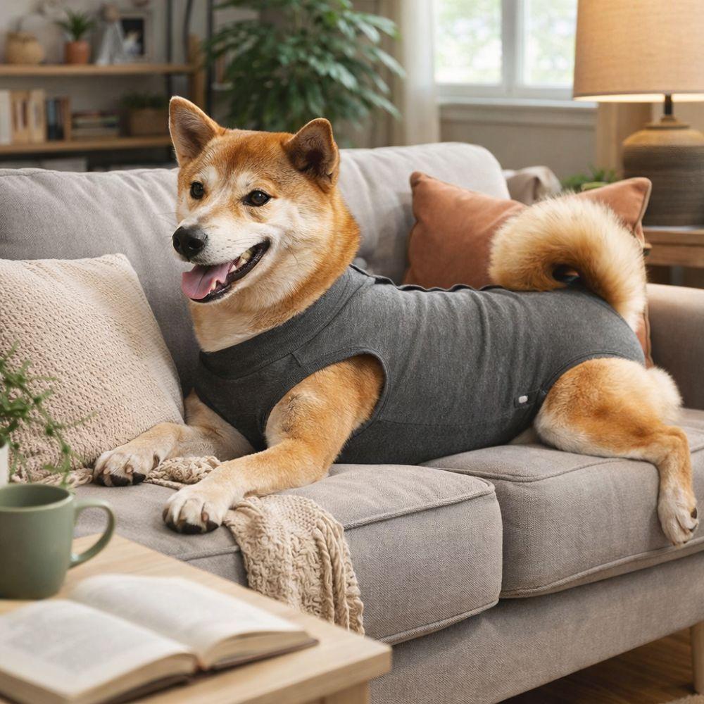 Breathable Dog Sterilization Suit Elastic Cat Jumpsuit Pet Anti-Lick Suit  Wound Protection