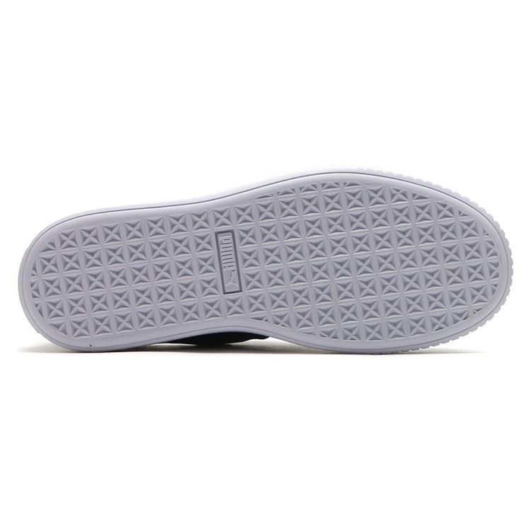 Puma  Basket Platform Strap Velvet Rope - Black Women Sneakers White 364068-01