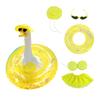 1 Set Hawaiian Goose Outfit, Summer Holiday Goose Costume, Porch Goose Bikini with Sun Hat Sunglasses, Outdoor Goose Clothes Fits 23 Inch Goose Statue
