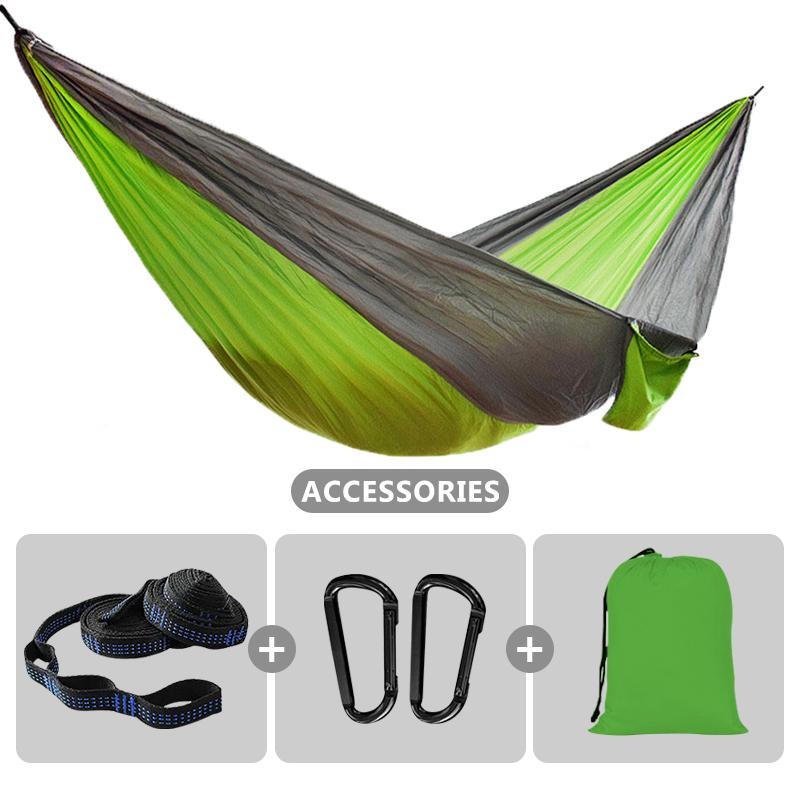 Outdoor Camping Survival Hammock 260*140cm Portable Durable Ultralight Nylon Parachute Hammock For 1-2 Person Hanging bed