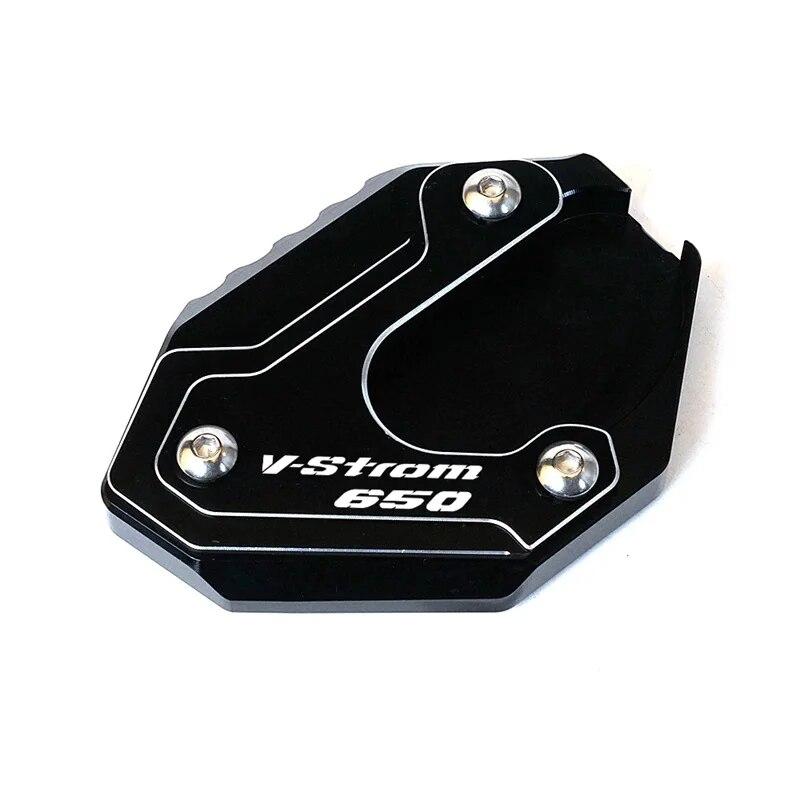 Motorcycle Accessories Aluminum Black Side Kickstand Stand Extension Enlarger For Suzuki DL650 V Strom Vstrom 650 XT 2004-2022