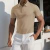 European and American Summer Men's Fashion Lapel Casual Loose Solid Color Short Sleeves