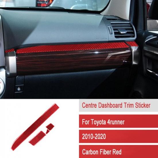 4x Red Carbon Fiber Car Central Dashboard Panel Sticker For Toyota 4Runner 10-20