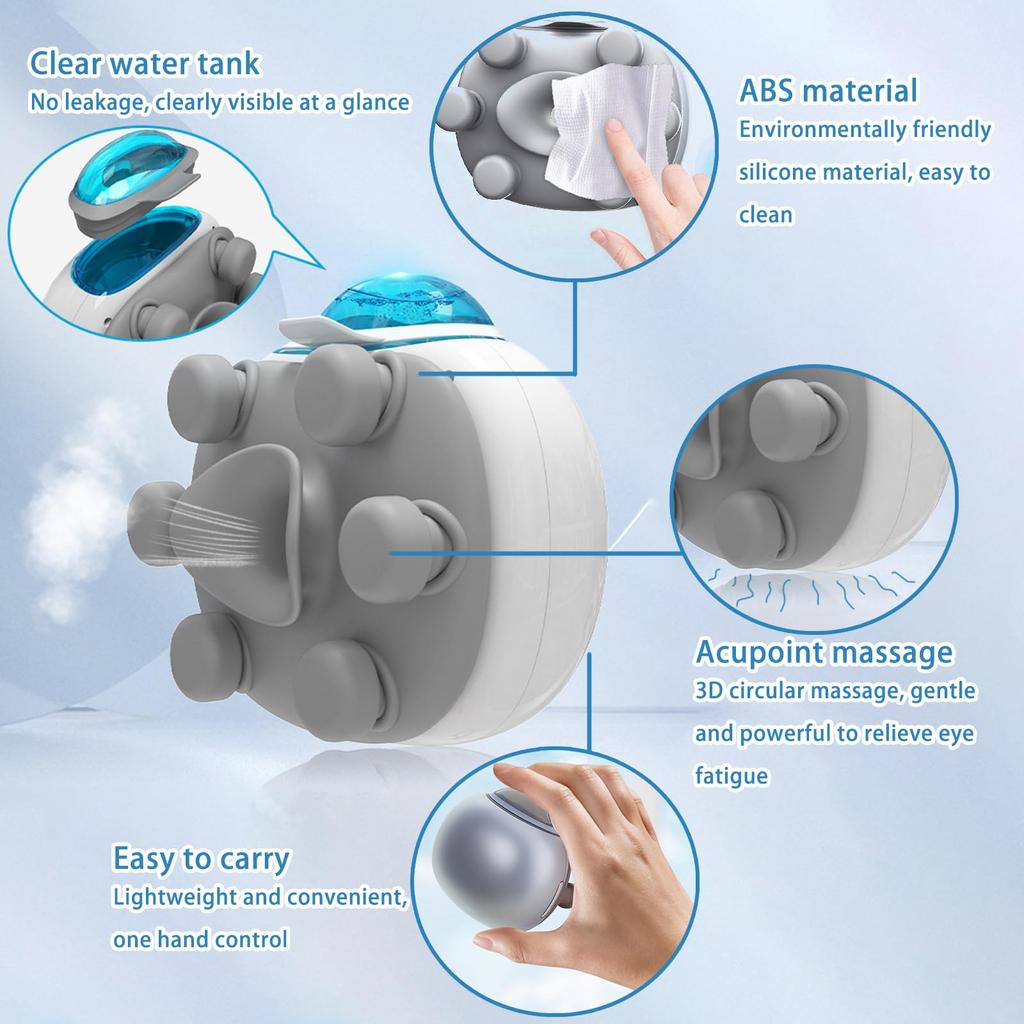 Portable Electric Eye Mist Sprayer Vibrating Eye Massager Dry Eyes and Stye Steam Eye Skin SPA Compress Moist Heat Nebulizer