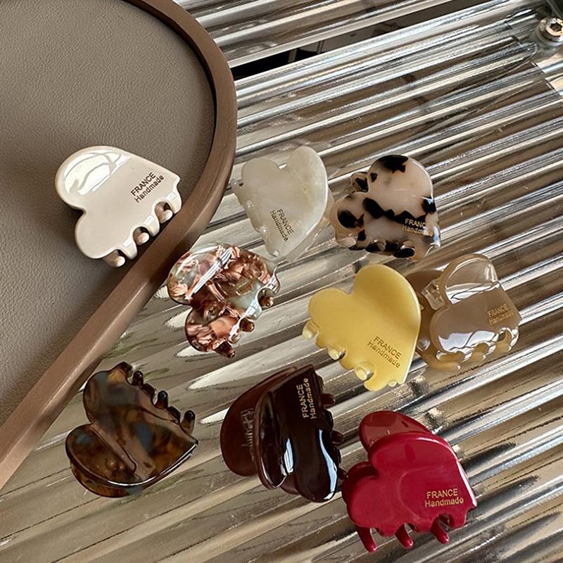 Creative Fashion Heart Small Hair Claw Acetate Hair Clip For Women Girls Cute Heart Shaped Hair Clips Hair Accessories Gifts