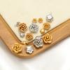 10 Stück Edelstahl Gold Perlen Rose Blume Anhänger für DIY Schmuck Mädchen Frauen Anhänger Halskette Armband Fußkettchen Ohrringe Herstellung