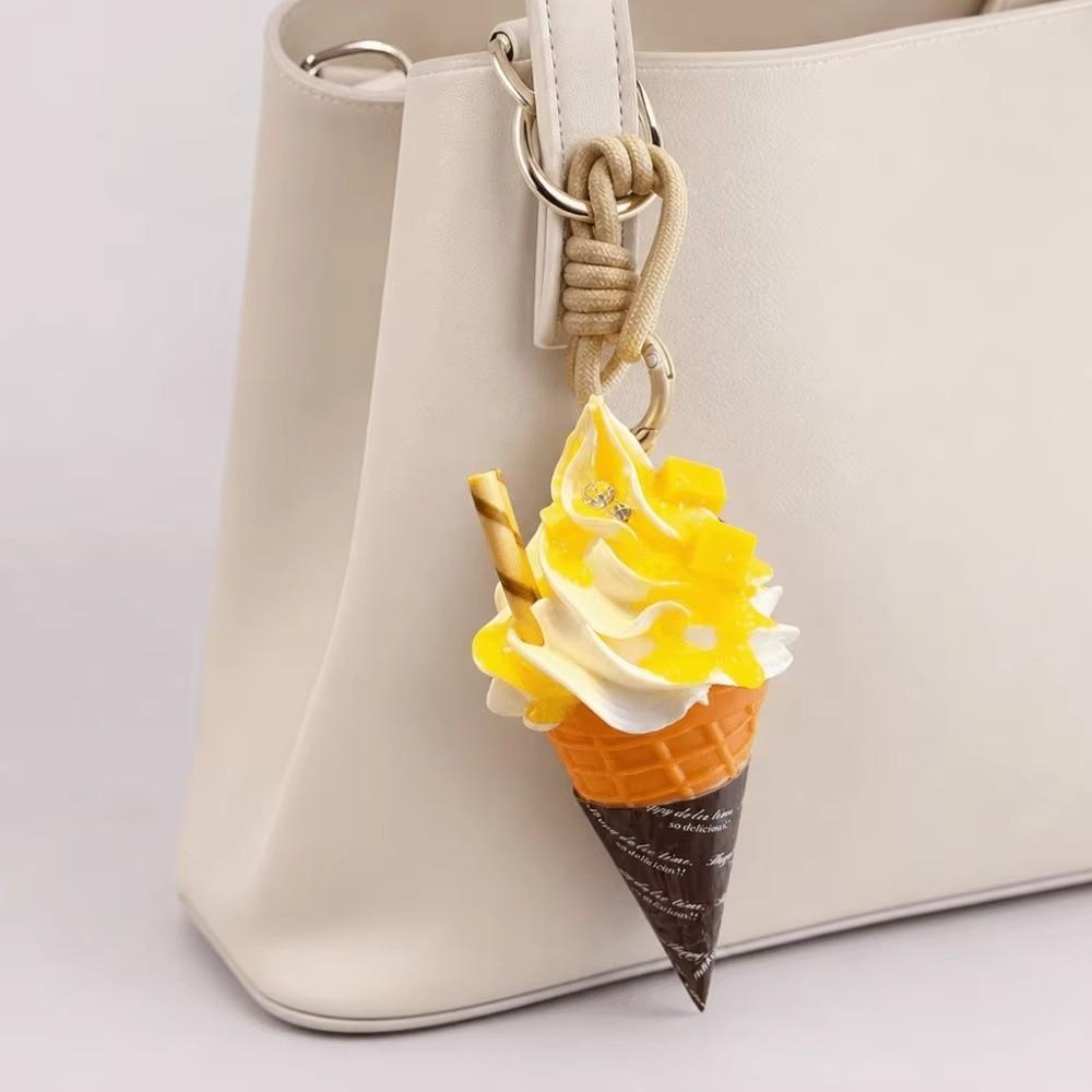 Cute Cartoon Ice Cream Keychain Food Shaped Backpack Pendant New Dessert Keychain Key Accessories
