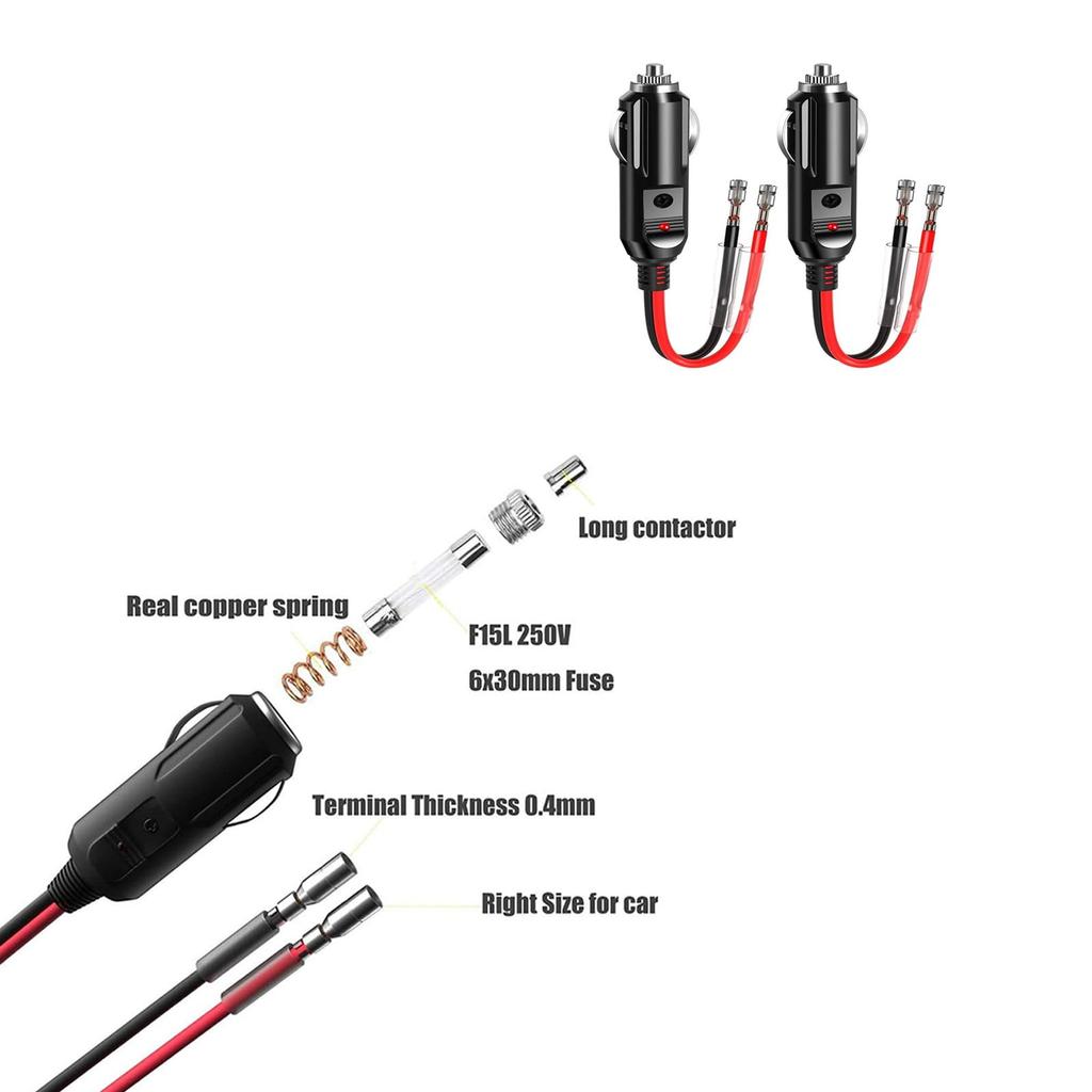 Car Cigarette Lighter 12V/24V Car Cigarette Socket Extension Cable (Pack