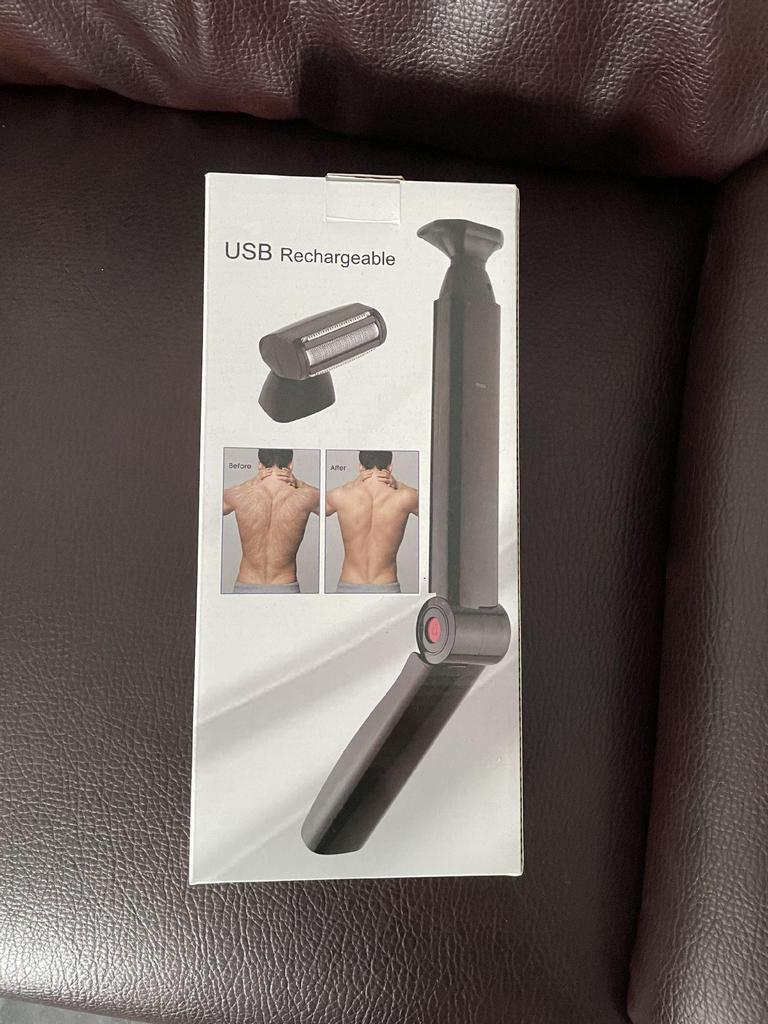 USB Rechargeable Double-Head Back Hair Shaver and Razor