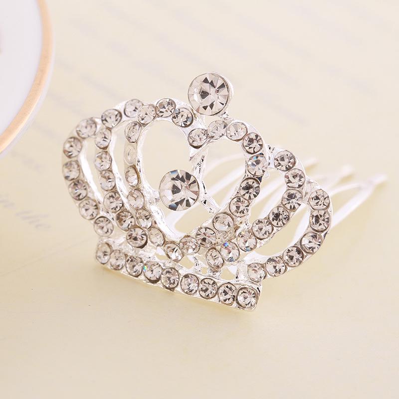 Kids' Rhinestone Crown Comb - Cute Princess Tiara Hair Accessory for Birthdays
