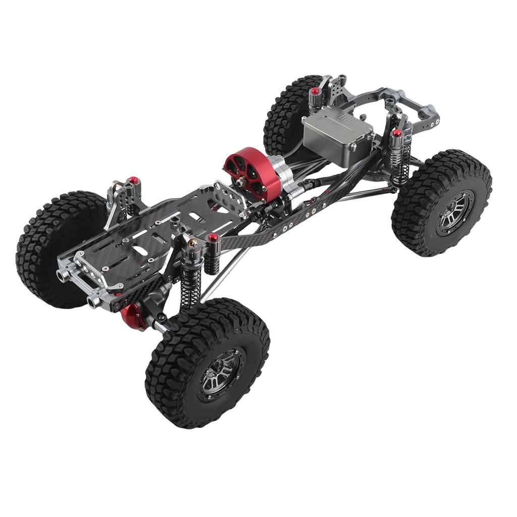 RC Car Chassis Kit, RC Car Frame Set with CNC Aluminum Alloy Winch Mount Carbon Frame for 31300CMm Wheelbase