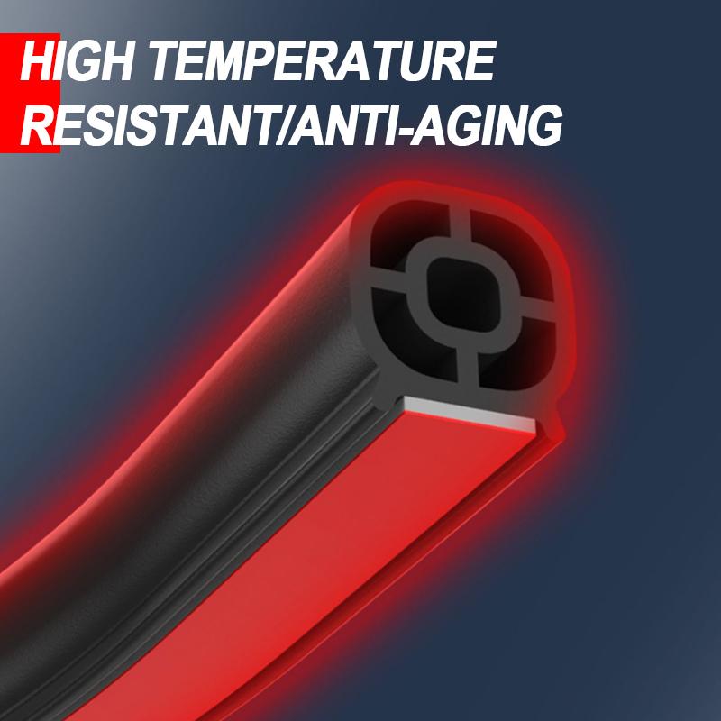 SEAMETAL 5M Car Door Seal Strips Sticker Double Layer Weatherstrip Rubber Seals Sound Insulation for Car Door Trunk Engine Cover