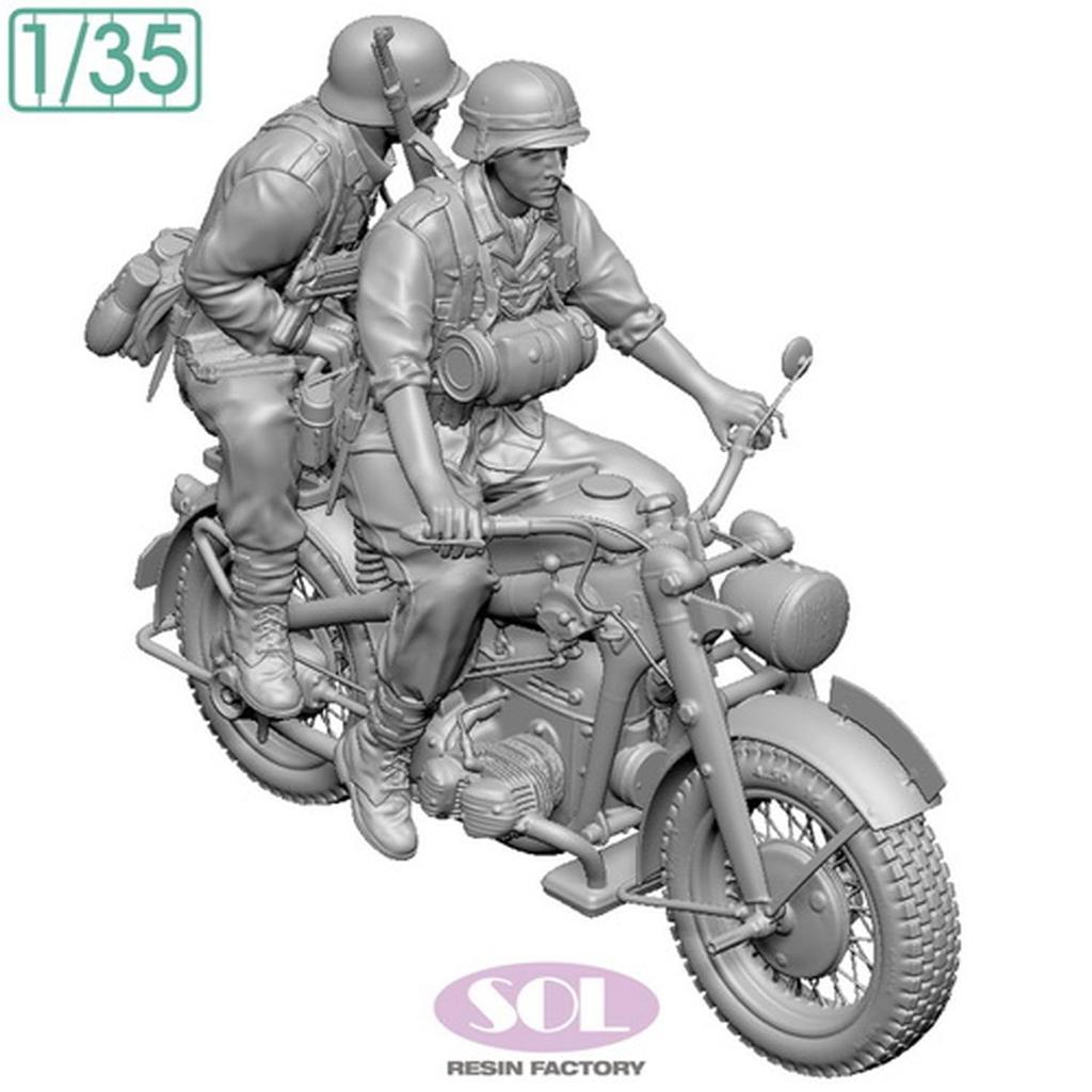 Sol Model WWII German KS750 Military Motorcycle with Two Crew 3D Printer Kit MM878 1/35 Members, (Motorcycle)