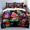 Colorful patterned mushrooms Print Bedding Set 1 Duvet Cover 2 Pillowcases for Adult and Children Luxury Gift Full Size