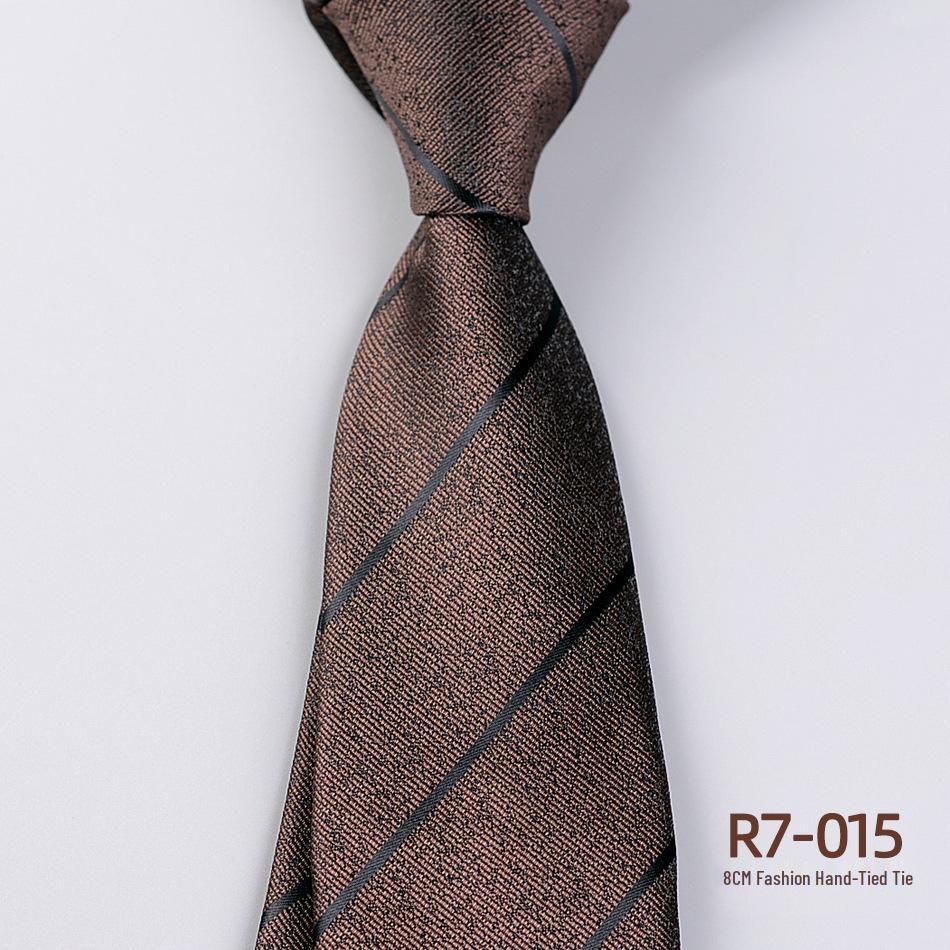 Versatile Retro Striped Tie for Men - Hand-Knotted British Korean Style In Brown, Green, and Blue for Business and Formal Wear.