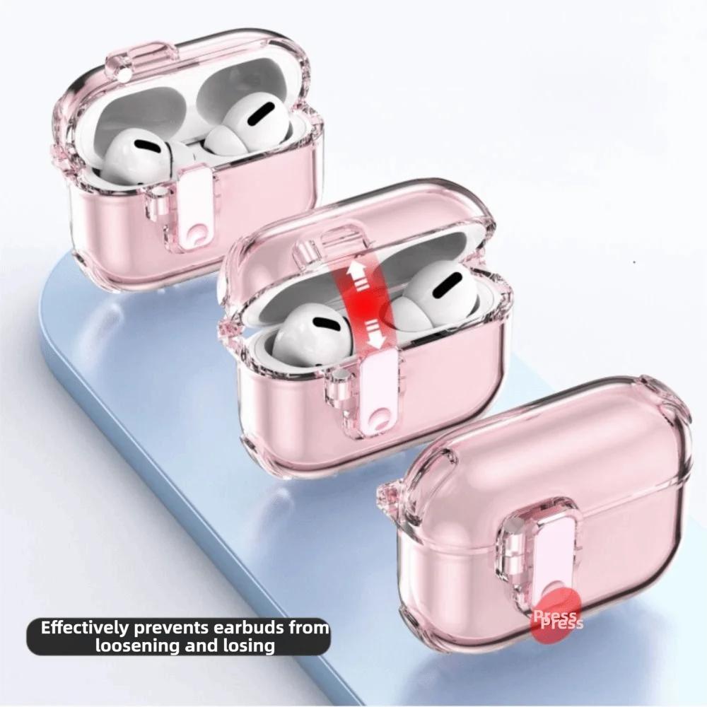 Lock Buckle Earphone Case Anti Drop with Lanyard Headphone Protective Cover Colorful Shockproof for AirPods Pro 3