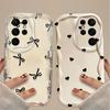 Schwarze Schleife Herz Handyhülle für Samsung Galaxy S26 S25 S24 Ultra S23 S22 S21 S20 Plus FE A56 A55 A54 A35 A16 Silikonhülle