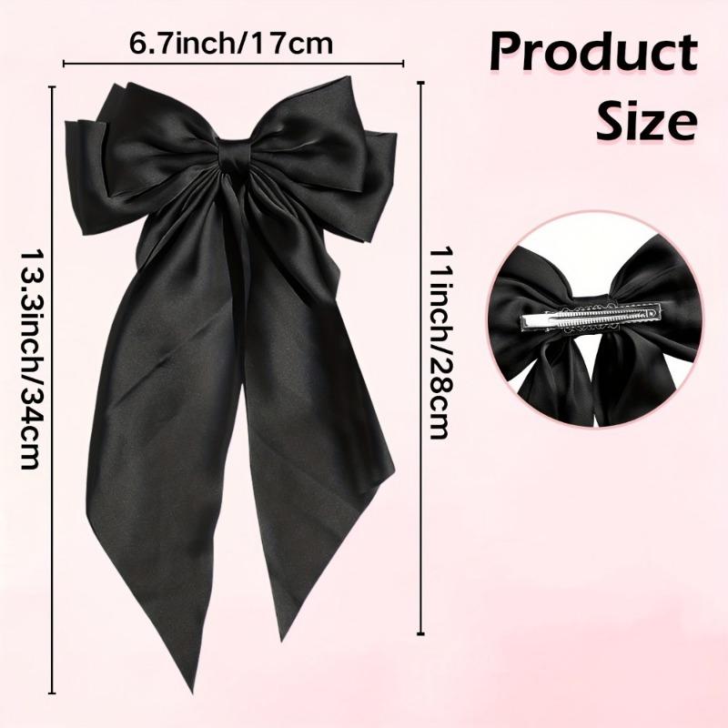 1pc Elegant Vintage Versatile Silk Bow Hair Clips, Girls Princess Style Casual Hair Accessories, Gifts Photography Props