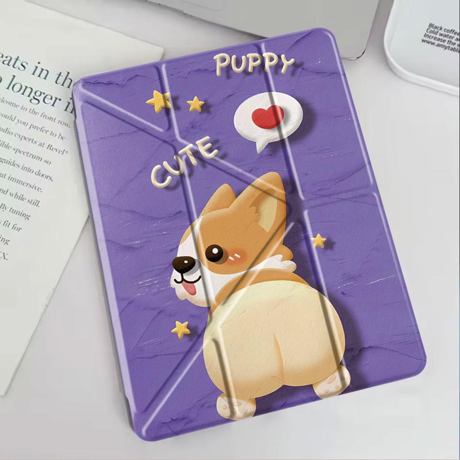 Holder Cover Tablet Case For iPad Pro 11th 10th 9th 8th 7th 12.9inch Mini 6 7 Pro 2025 Air 4 5 M3 M2 1 2 M4 11inch Cute Dog