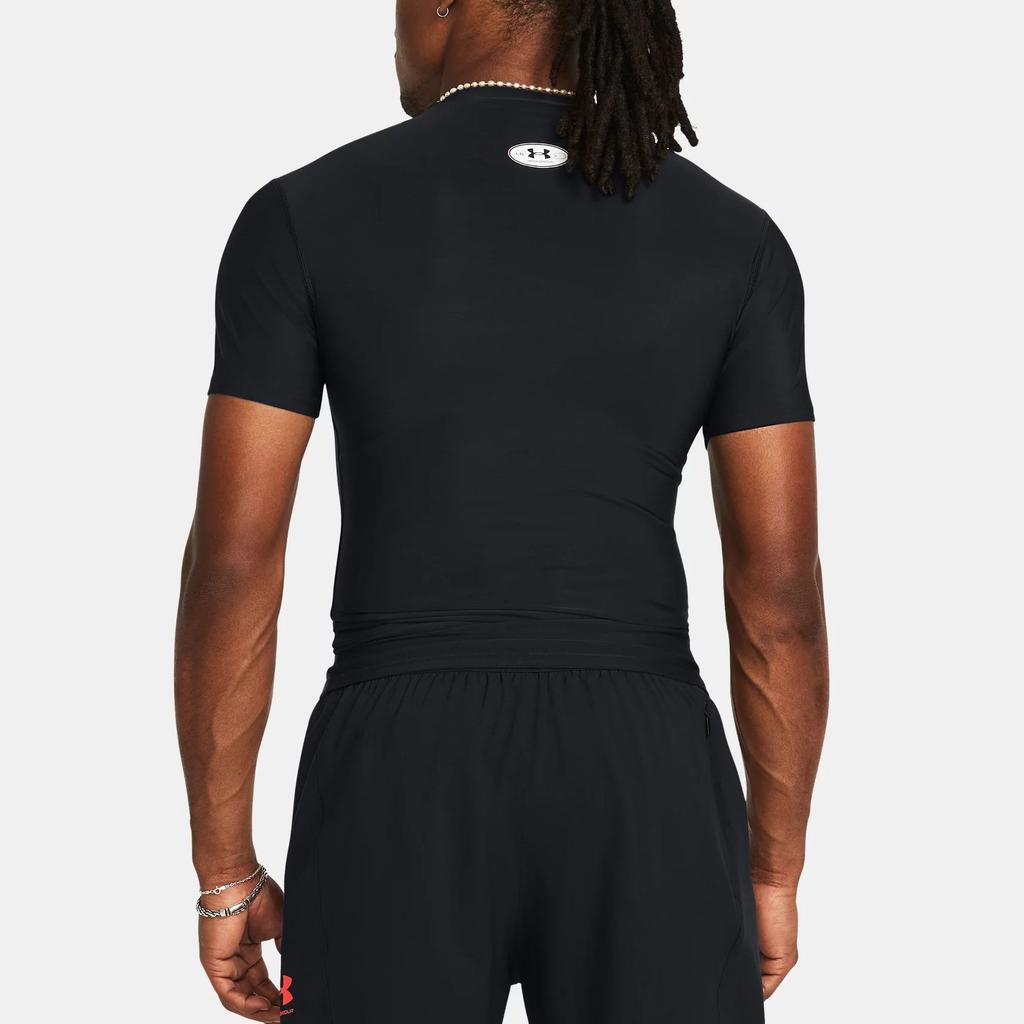 Under Armour HeatGear® OG Logo Print Crew Neck Slim Fit Short Sleeve T-Shirt Men T-Shirts Black 1387560-001