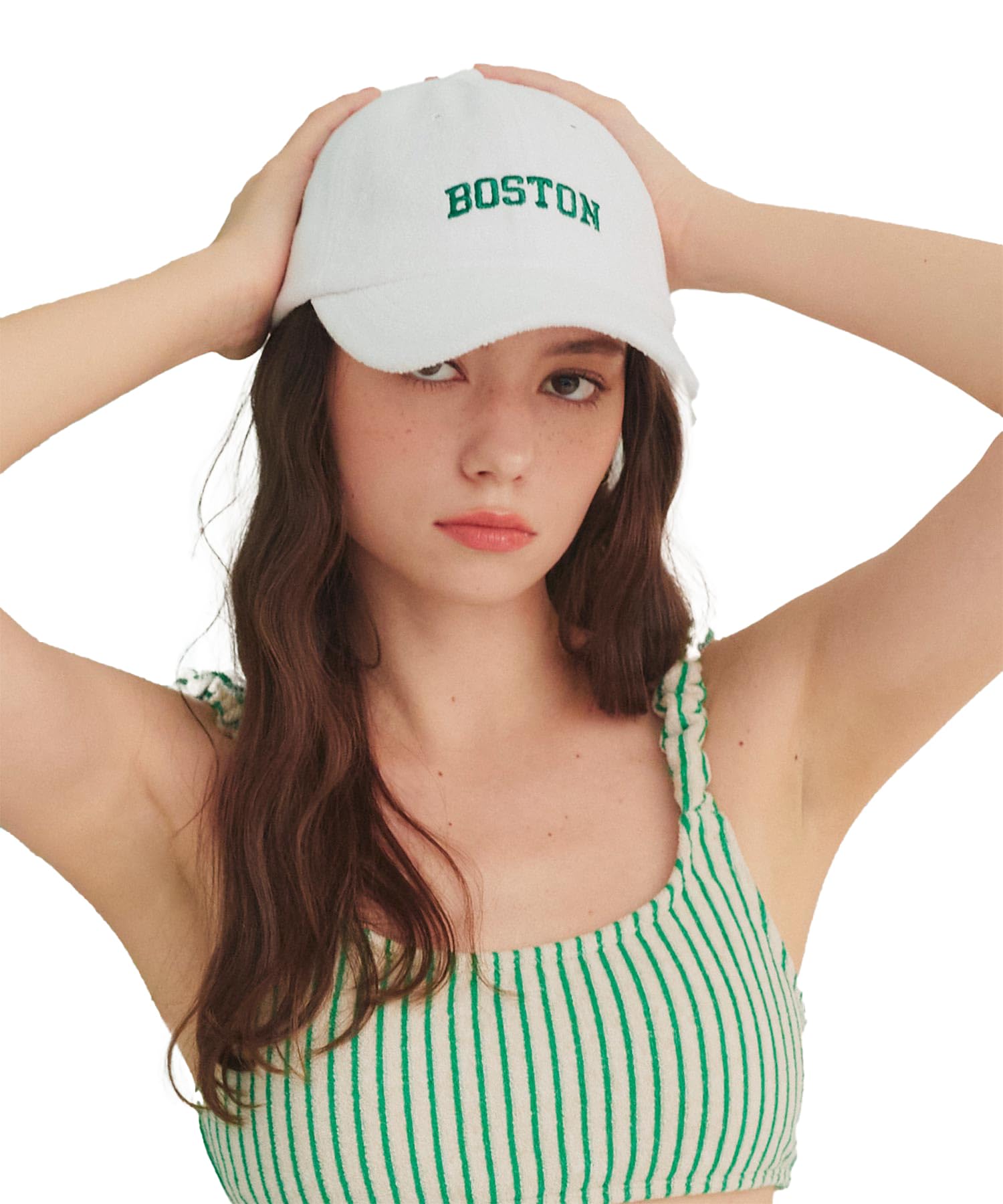 

[Seedless] Pile Logo Cap DFW17039 Women s FREE White