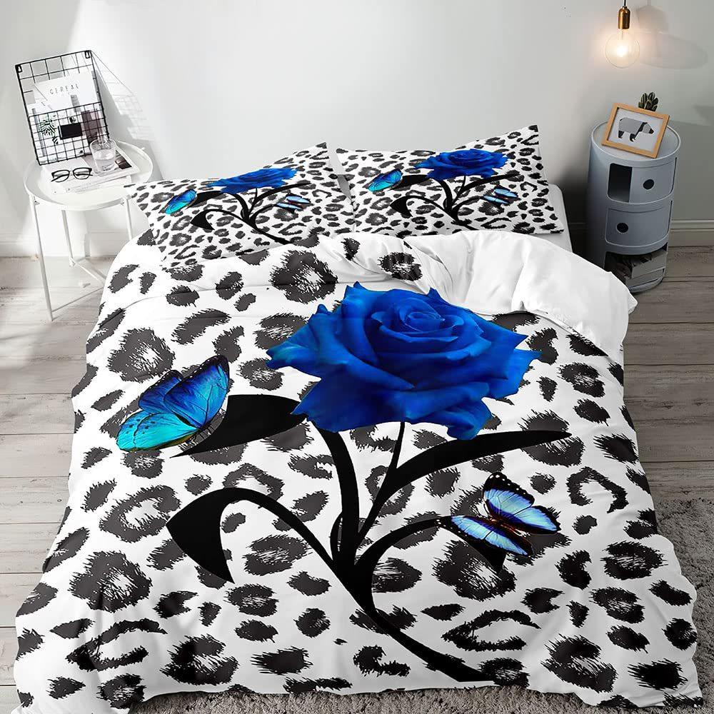 Pink Leopard Print Duvet Cover Girl Girl Bedding Digital Printing Three-Piece Quilt Cover Bedroom Decoration