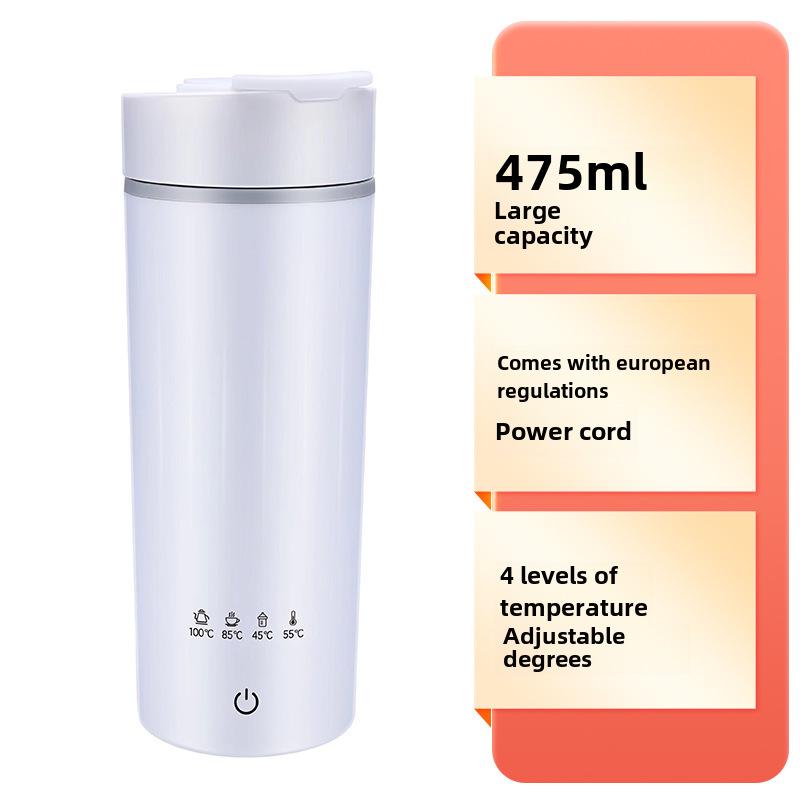 Compact Electric Travel Kettle - Portable Heated Water Cup and Insulated Health Pot