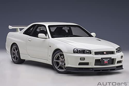 AUTOart 1/18 Scale Nissan Skyline GT-R (R34) V-Spec II White Pearl Finished Product 77406