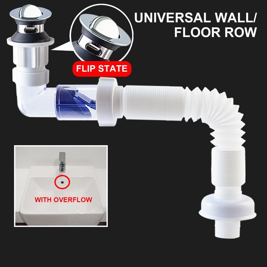 Flexible Sink Drain Pipe Flexible Sink Drain Pipe Quick Drainage And Anti-Odor Design Adjustable P Trap For Kitchen Sink Drain &