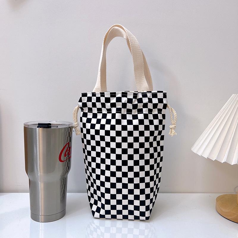 Portable Canvas Insulator Sleeve Bag Case Thermos Pouch Cartoon Pictures Closing Drawstring Storage Bag Vacuum Cup Set