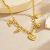 Collier Cœur Multicharms Doré avec Chaîne Maillons Paperclip