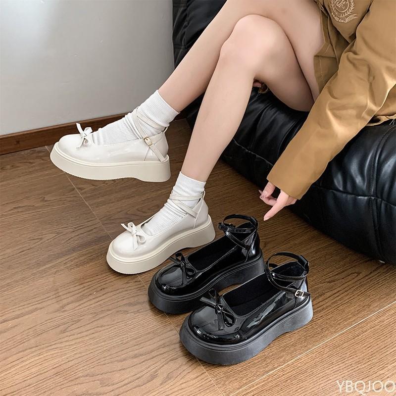 Fashion Women's Spring Summer New Style Shallow Mouth Thick Sole Temperament Single Shoe Bow Simple Comfortable Versatile Women's Shoes