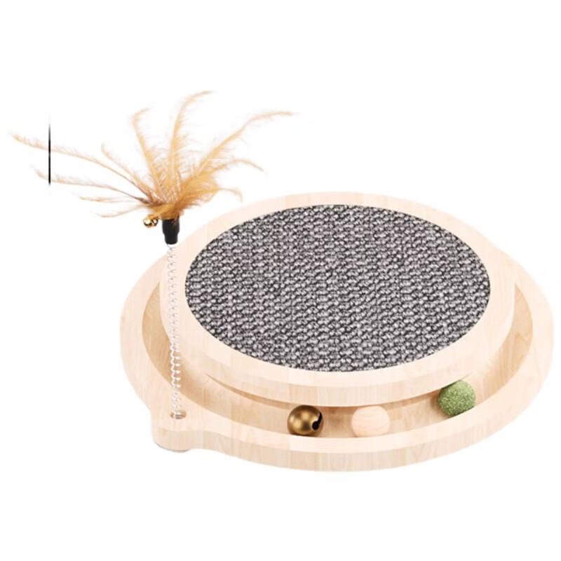 Yunxiaoshi Multifunktionales Katzen-Drehscheiben-Spielzeug mit Sisal-Kratzbaum