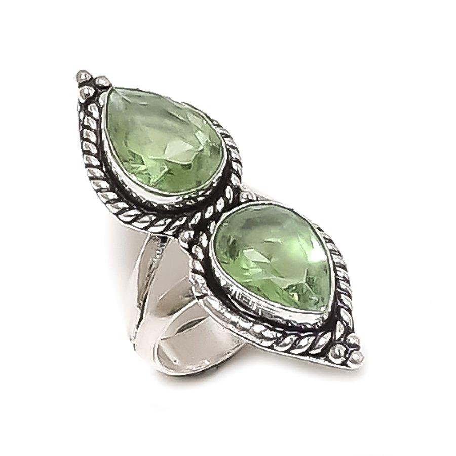 Natural Tsavorite Gemstone Handmade 925 Sterling Silver Jewelry Ring Size 7 T6D17