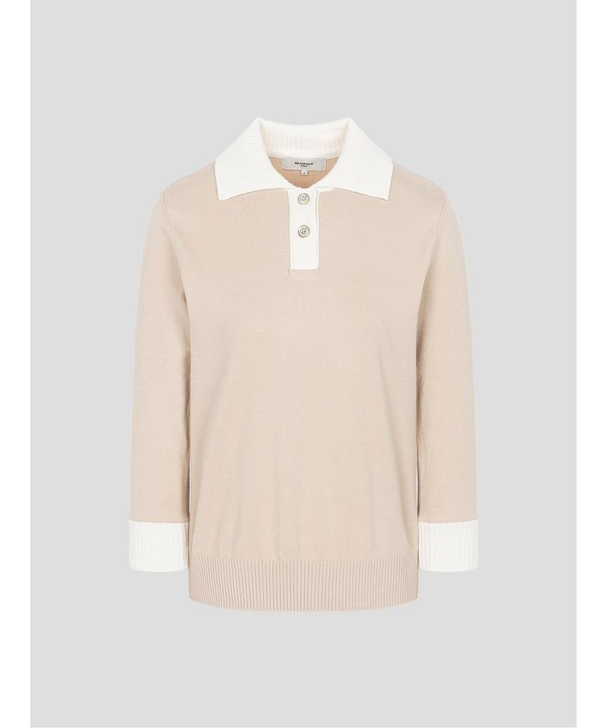 BEANPOLE GOLF Women'S Cropped Collar Neck Pullover - Beige
