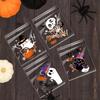 100pcs Halloween Candy Bag Self-adhesive Plastic Treat Bags for Cookie Snack Gift Clear Bags Set for Halloween Party
