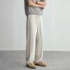 American Fashion Trendy Brand Side Pleated Design Casual Pants Men's Loose Wide Legs Drape Straight Ice Silk Trousers