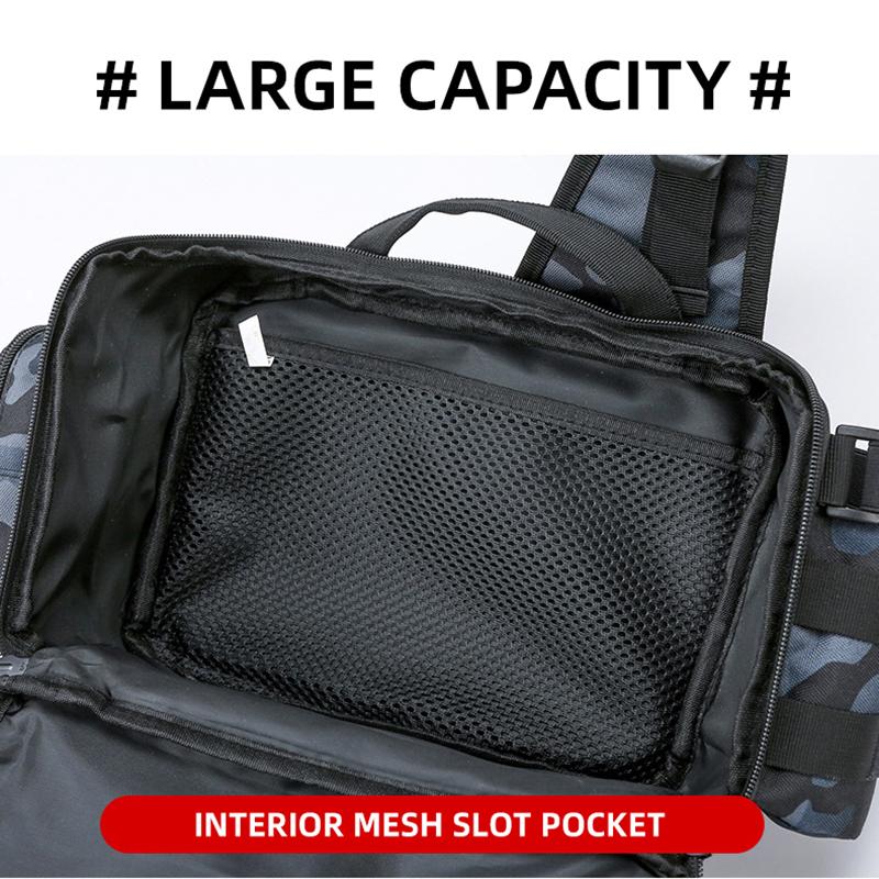 Camping Backpack Fishing Rod Lure Bag Outdoor Camouflage Crossbody Waist Pack Men Crossbody Shoulder Gear Storage Climbing Bag