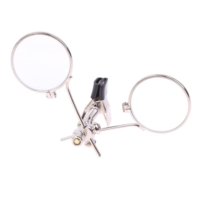 1Pc 25mm Double Lenses Magnifying Glass Stainless Steel Clip  Rotatable Mini Magnifier Diameter Monocular