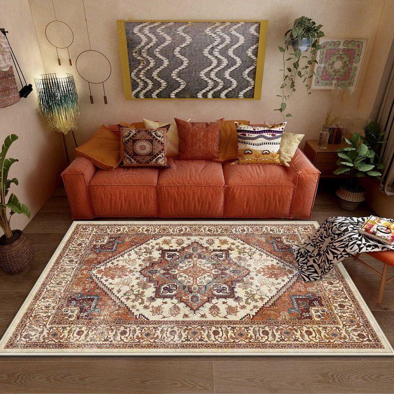 Persian Retro Decoration Lint-free Bedroom Rugs Bohemian Style Living Room Non-slip Carpet Lounge Dining Room Washable Floor Mat