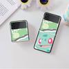 Z Flip 3 Case For Samsung Galaxy Z Flip 3 5G Black Hard Luxury Phone Cover Fall Prevention Fashion PC Shell Cute Pokemon EEvee