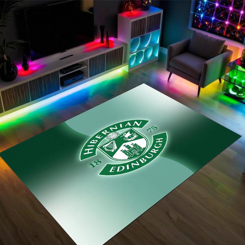Hibernian FC Design Crystal Velvet Carpet Cozy Non?Slip Printed Rug For Bedroom Living Room Entrance