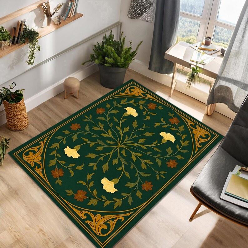 Natural Flower and Bird Carpet Bat Beetle Large Door Mat Entrance Kitchen Corridor Bedside Sofa Mat Home Decoration