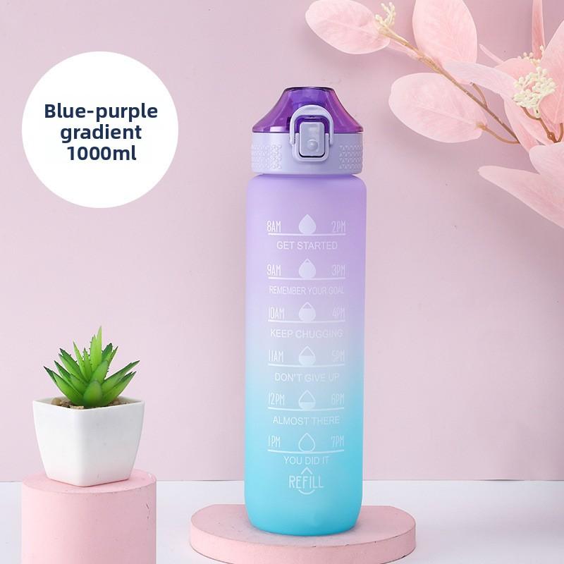 Gradient Color Plastic Cup, Large Capacity 1000ml Water Cup, Outdoor Sports Water Cup for Students