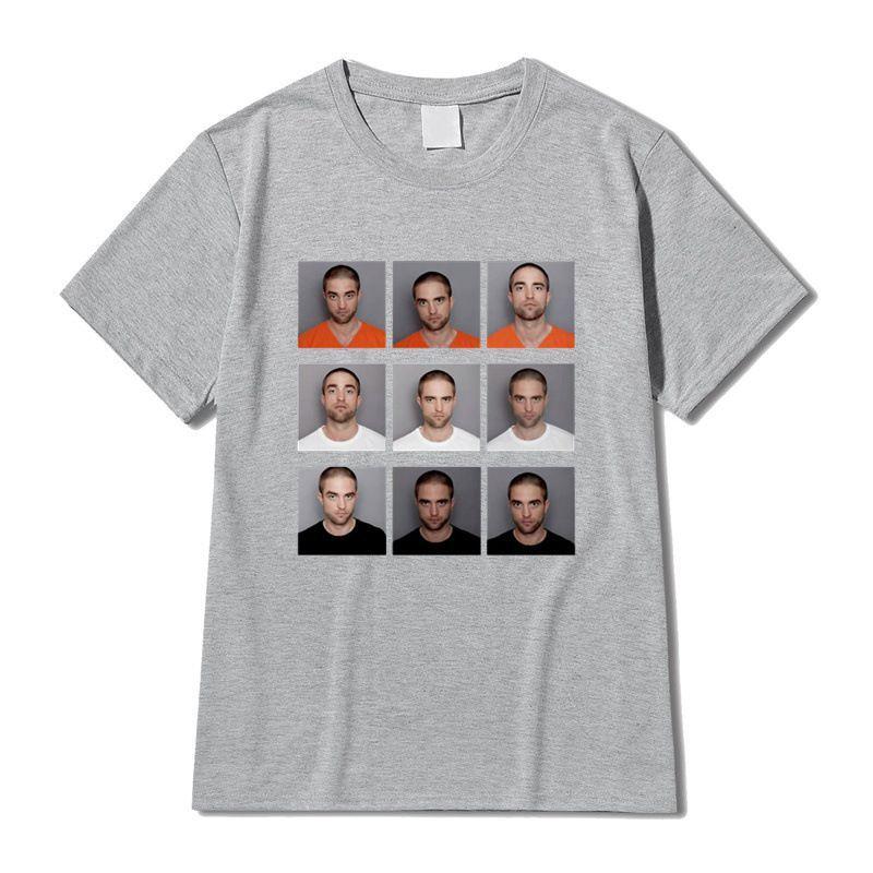 Edgy Viral Meme T Shirt Robert Pattinson Mugshot Nine Picture Grid Portrait Print Summer Ins Trendy Unisex Cotton Graphic Tops