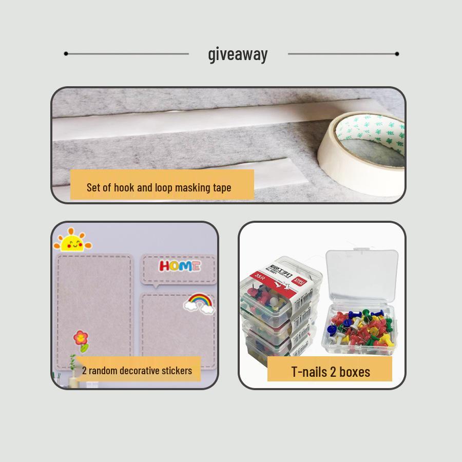 Self-Adhesive Felt Message Board & Photo Wall Stickers for Kindergarten