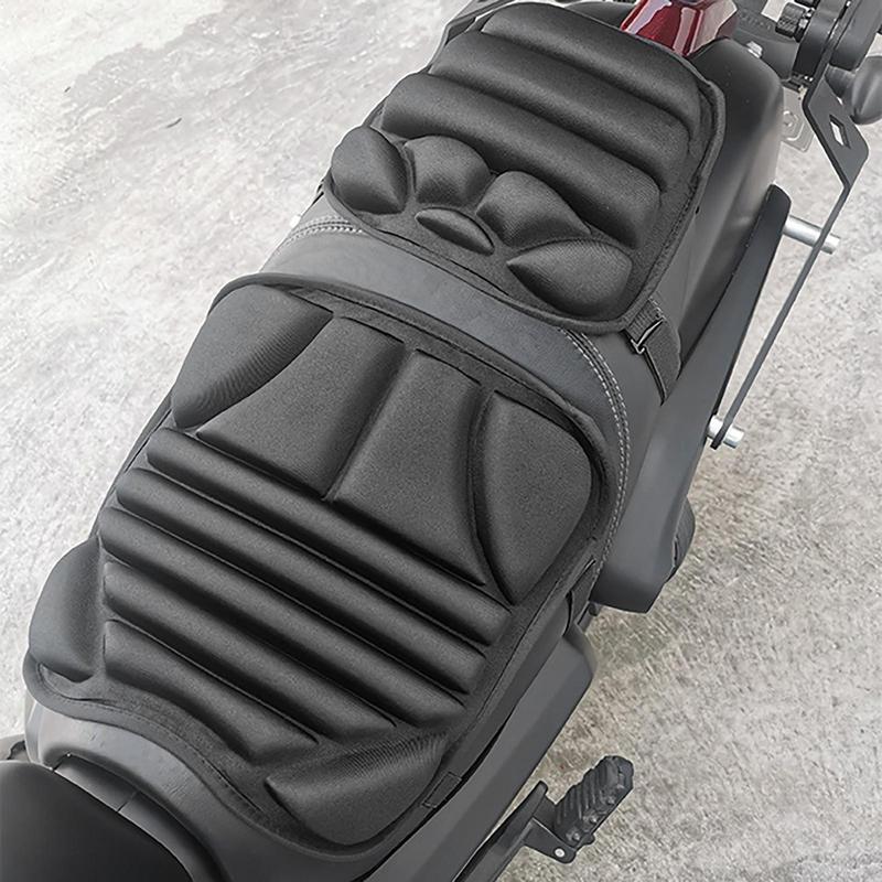 Motorcycle Gel Seat Cushion 2 Pieces Gel Pad Cushion Motorcycle Shock-Absorbing Breathable Seat Cover 3D Universal Fit For